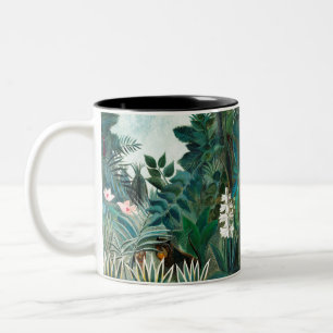 Taza Bicolor Paisaje de Henri Rousseau con la puerta botánica d