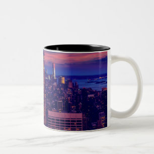 Taza Bicolor Paisaje de la ciudad de Nueva York por la noche