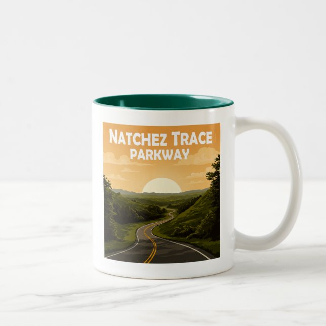 Taza Bicolor Paisaje de Natchez Trace Parkway Mississippi (Derecha)