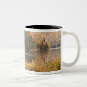 Taza Bicolor paisaje de otoño con lago, Vermont, EE. UU. 3