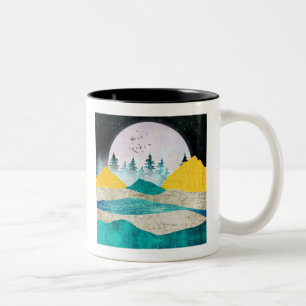 Taza Bicolor Paisaje de Supermoon Ascendiendo