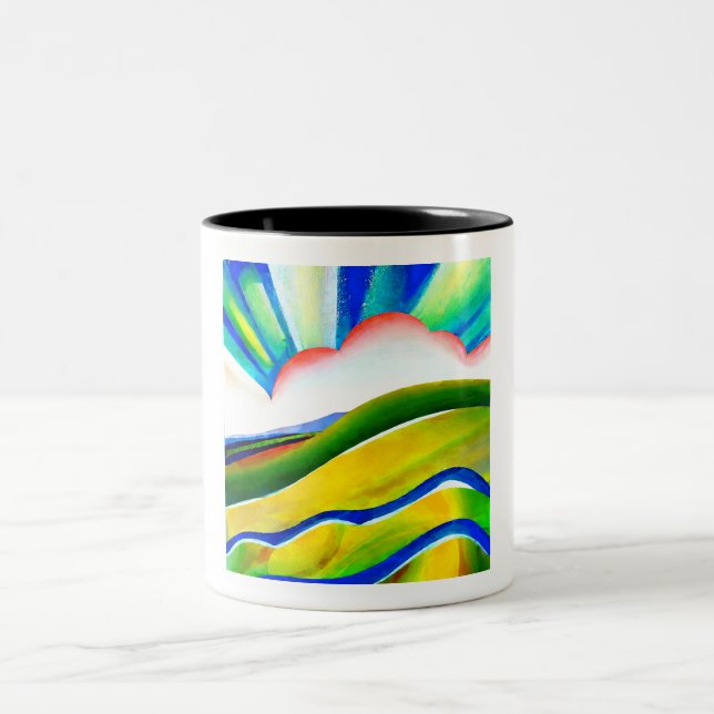 Taza Bicolor Paisaje del arcoiris Sunburst (Centro)