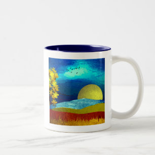 Taza Bicolor Paisaje del cielo líquido