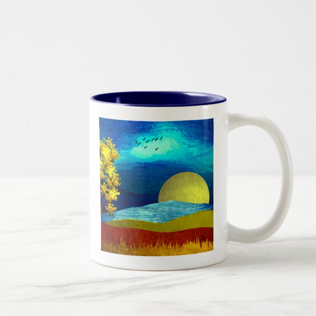 Taza Bicolor Paisaje del cielo líquido (Derecha)