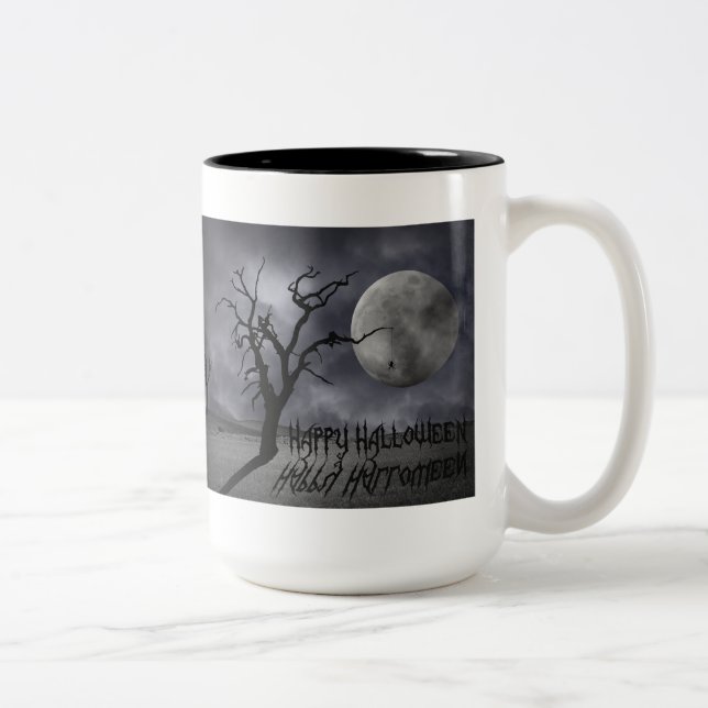 Taza Bicolor Paisaje fantasmagórico Halloween (Derecha)