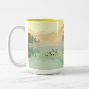 Taza Bicolor Paisaje Forestal de las Montañas Citrus