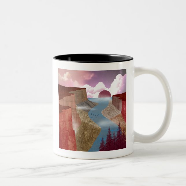 Taza Bicolor Paisaje oceánico de Canyon (Derecha)