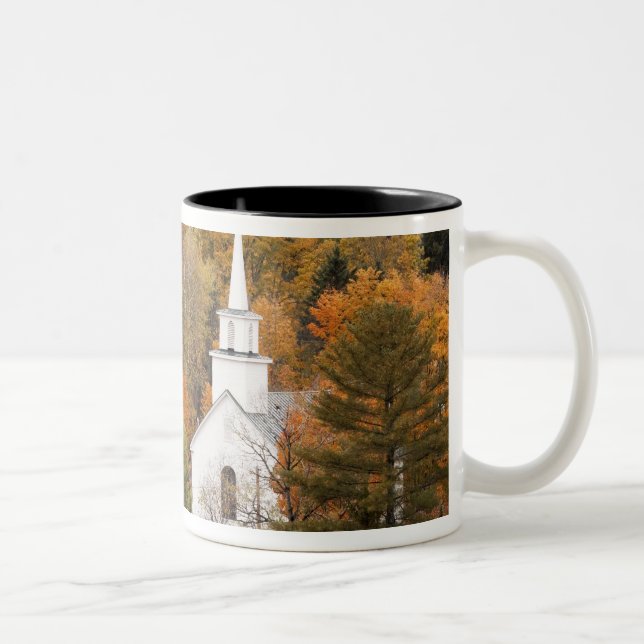 Taza Bicolor Paisaje otoñal con iglesia, Vermont, EE.UU. (Derecha)