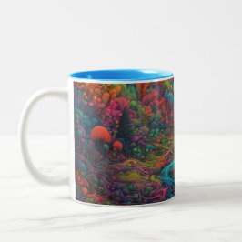 Taza Bicolor Paisaje psicodélico