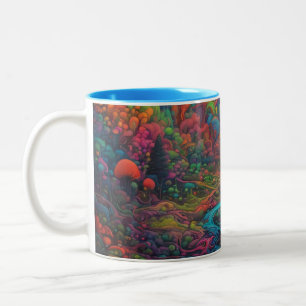 Taza Bicolor Paisaje psicodélico