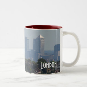 Taza Bicolor Paisaje urbano de Londres - foto amarilla del