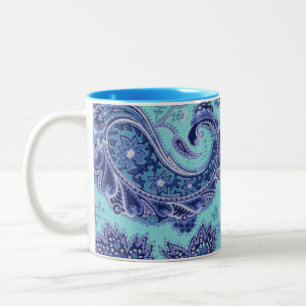 Taza Bicolor Paisley azul