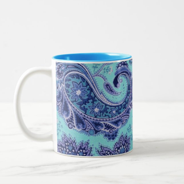 Taza Bicolor Paisley azul (Izquierda)