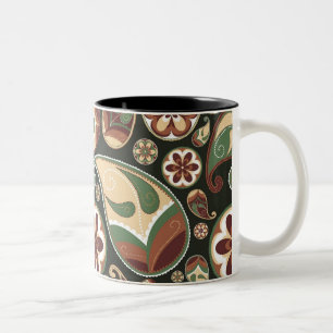 Taza Bicolor Paisley y Floral Mug