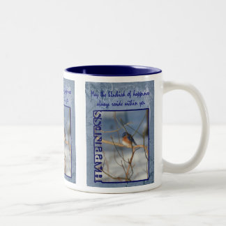 Taza Bicolor Pájaro Azul De La Felicidad Inspirador