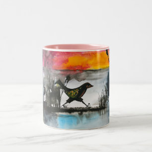 Taza Bicolor pájaro caminante
