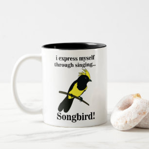Taza Bicolor Pájaro Cantor Carbonero Pájaro Divertido Observaci