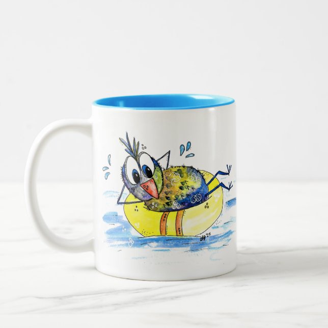 Taza Bicolor Pájaro caprichoso en el suelo (Izquierda)