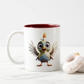 Taza Bicolor pájaro carpintero Cute bizcocho