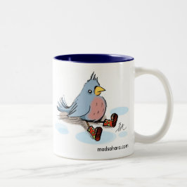 Taza Bicolor Pájaro en botas