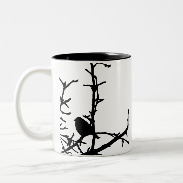 Taza Bicolor Pájaro en una rama (Izquierda)