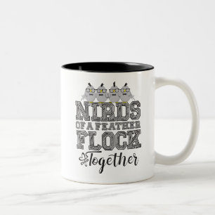 Taza Bicolor Pájaro Friki Pájaros de una Pluma se Reunen