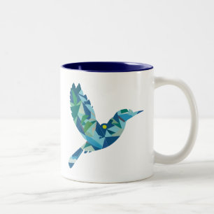Taza Bicolor Pájaro geométrico de color