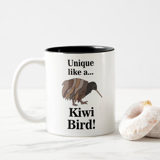 Taza Bicolor Pájaro Kiwi (Con donut)