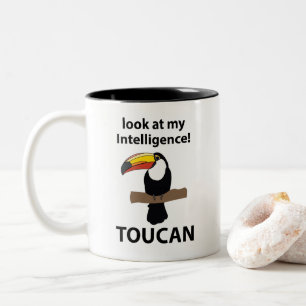 Taza Bicolor Pájaro Tucán Tropical Divertido