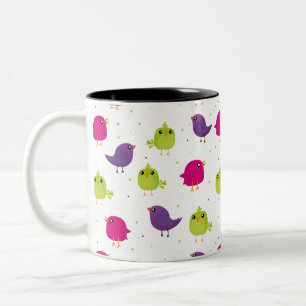 Taza Bicolor Pájaros coloridos