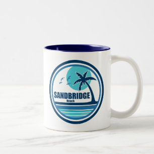Taza Bicolor Pájaros de palmeras de Sandbridge Beach Virginia