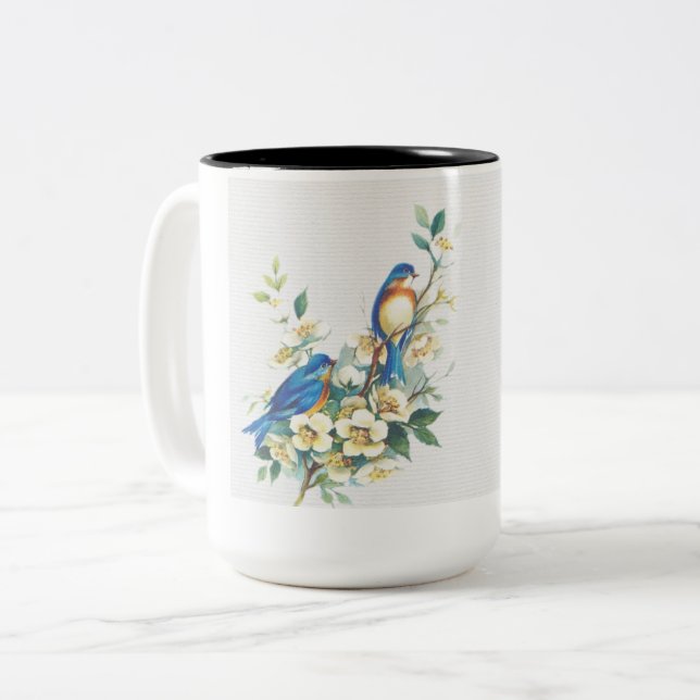 Taza Bicolor Pájaros tazón de café (Anverso izquierdo)