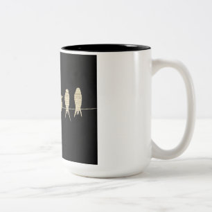 Taza Bicolor Pájaros tazón de café