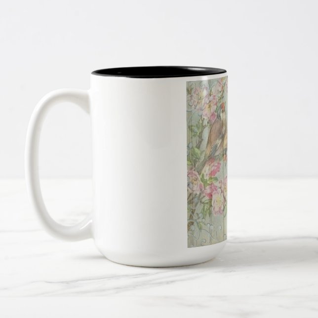 Taza Bicolor Pájaros tazón de café (Izquierda)