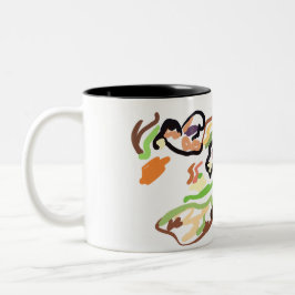 Taza Bicolor Pájaros y otoño