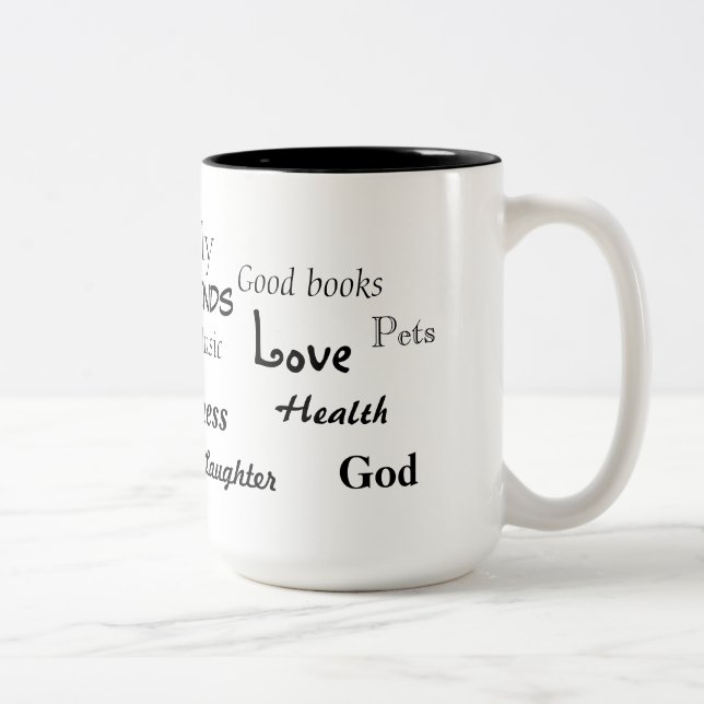 Taza Bicolor Palabras agradecidas Mug (Derecha)