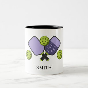 Taza Bicolor Paleta de Pickleball Retro