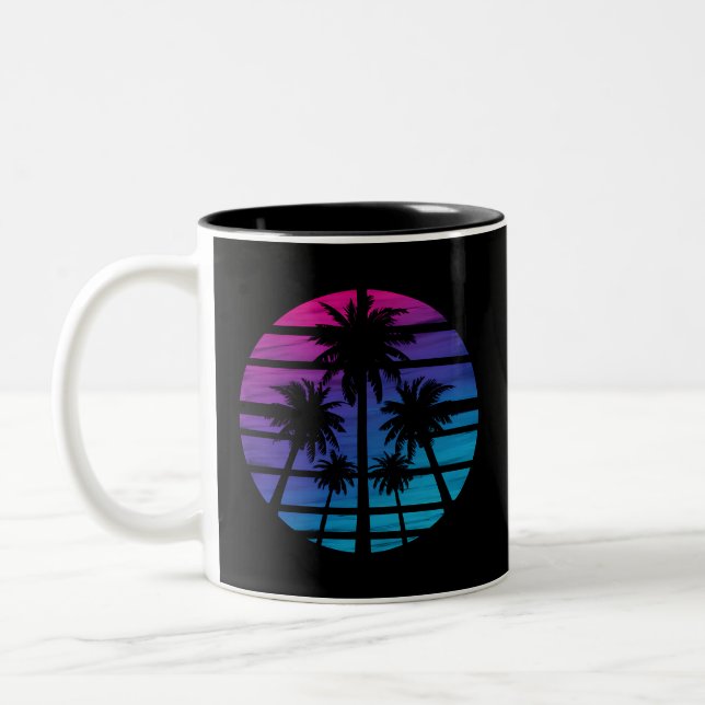 Taza Bicolor Palm Tree Hawaiian Beach Summer Vacation (Izquierda)