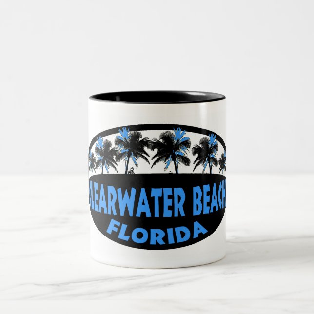 Taza Bicolor Palmeras de Clearwater Beach Florida (Centro)