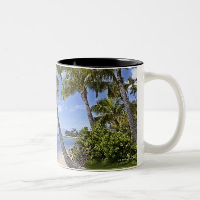Taza Bicolor Palmeras en la playa en Hawaii (Derecha)