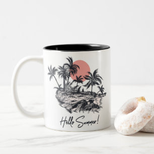 Taza Bicolor Palmeras Hola Verano 