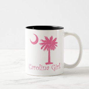Taza Bicolor Palmetto rosado del chica de Carolina