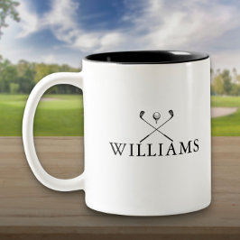 Taza Bicolor Palos de Golf Personalizados Clásicos