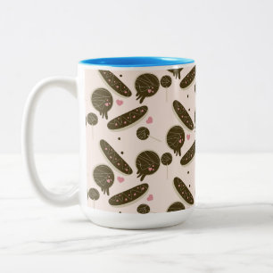 Taza Bicolor Palos de Pastel de Donas Eclair para el Día de San