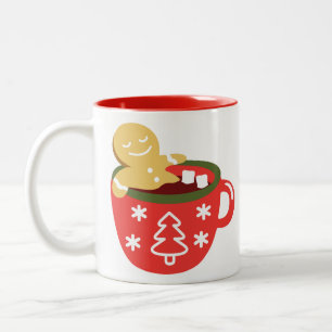 Taza Bicolor Pan de jengibre Hombre Chocolate caliente Jacuzzi