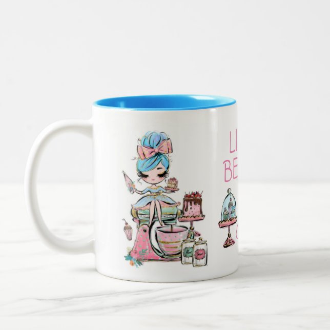 Taza Bicolor Panadería para pequeñas empresas, pastelitos (Izquierda)