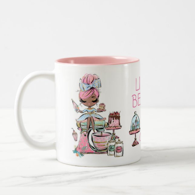 Taza Bicolor Panadería para pequeñas empresas, pastelitos (Izquierda)