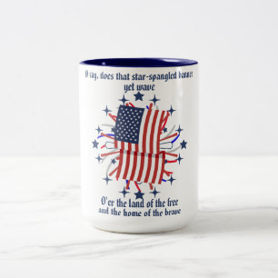 Taza Bicolor Pancarta "Star-Spanglage" café/tae