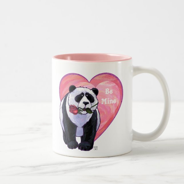 Taza Bicolor Panda Bear El día de San Valentín (Derecha)