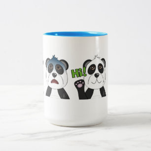 Taza Bicolor Panda Bears